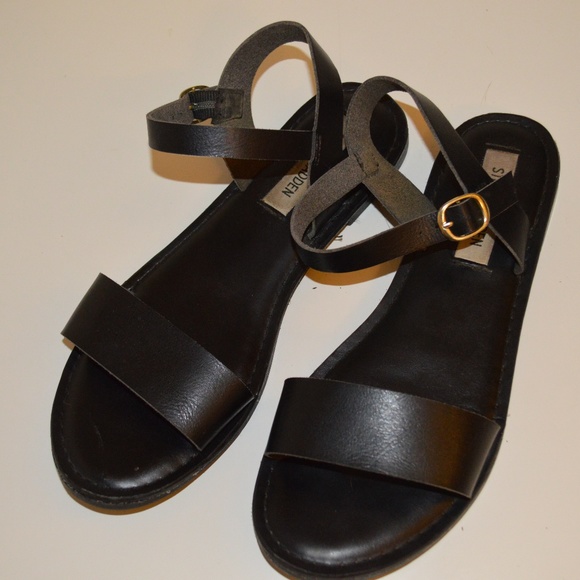 Steve Madden Shoes - DONDDI black leather sandals Steve Madden